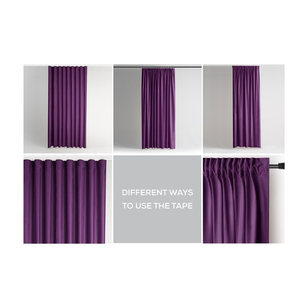 Violetinės spalvos iš velveto pritemdymas (dalinis užtemimas) užuolaida 140x245 cm Pleat – Restilo-image-3