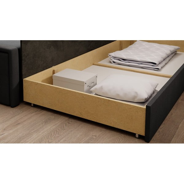 Tamsiai pilkos spalvos iš šenilinio audinio sulankstoma/su sandėliavimo vieta sofa 214 cm Fulgeo – ELTAP-image-4