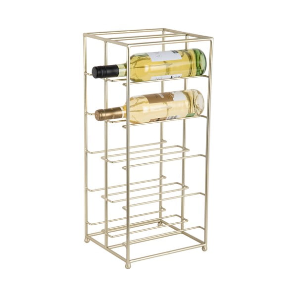 Auksinės spalvos iš metalo vyno lentyna butelių skaičius 10 25x57x22,5 cm Dual Floor – PT LIVING-image-3