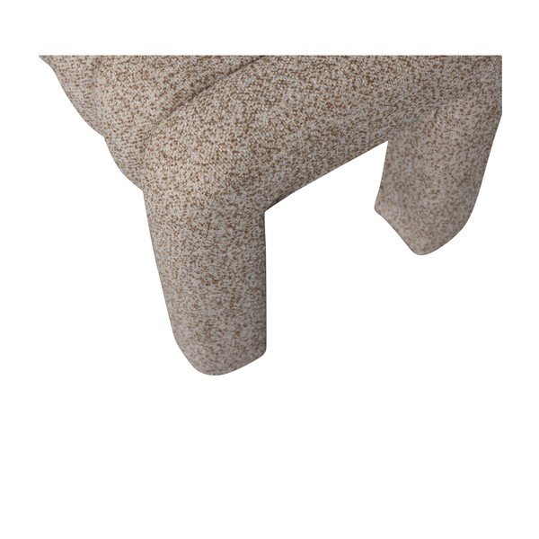 Šviesiai rudos spalvos paminkštinto audinio suolas iš boucle Frex – WOOOD-image-4