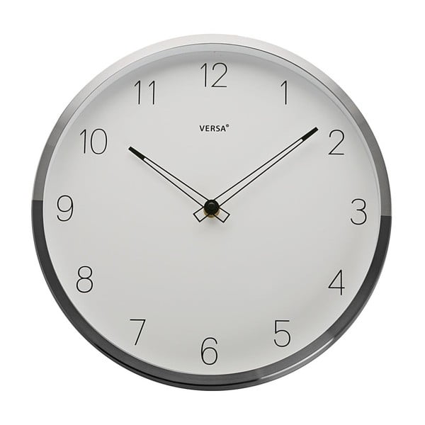 Versa Halga laikrodis su sidabriniu rėmeliu, ⌀ 30 cm