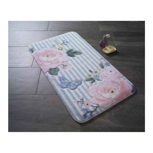 Raštuotas rožinis vonios kilimėlis Confetti Bathmats Roses, 80 x 140 cm