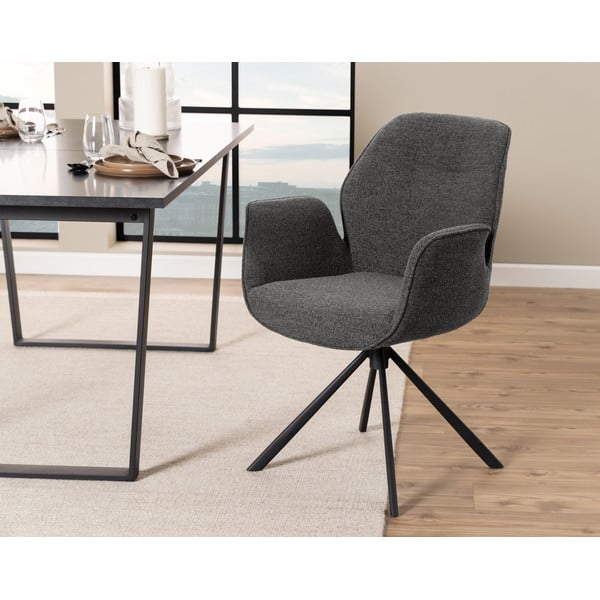 Tamsiai pilkos spalvos iš audinio valgomojo kėdė Aura – Actona-image-1