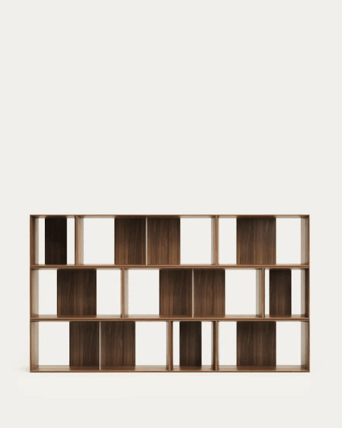 Modulinės lentynos natūralios spalvos iš riešutmedžio 9 vnt. 202x114 cm Litto – Kave Home-image-3