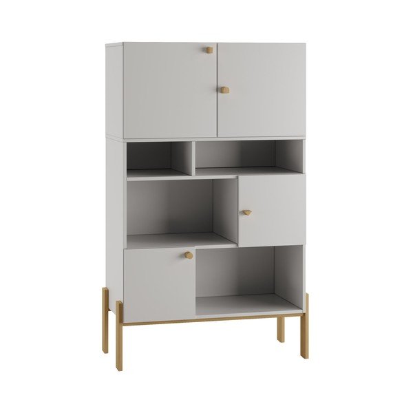 Šviesiai pilka žema vaikiška komoda 100x50 cm Cube - Pinio-image-4