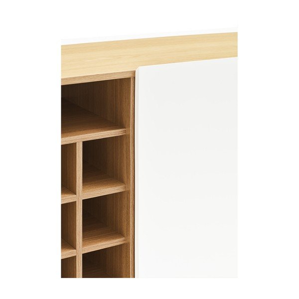 Aukšta šoninė spintelė baltos spalvos iš ąžuolo 95x120 cm Arista – Teulat-image-3