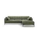 Žalios spalvos kampinė sofa (su dešiniuoju kampu/su gultu) Bemy – Micadoni 
