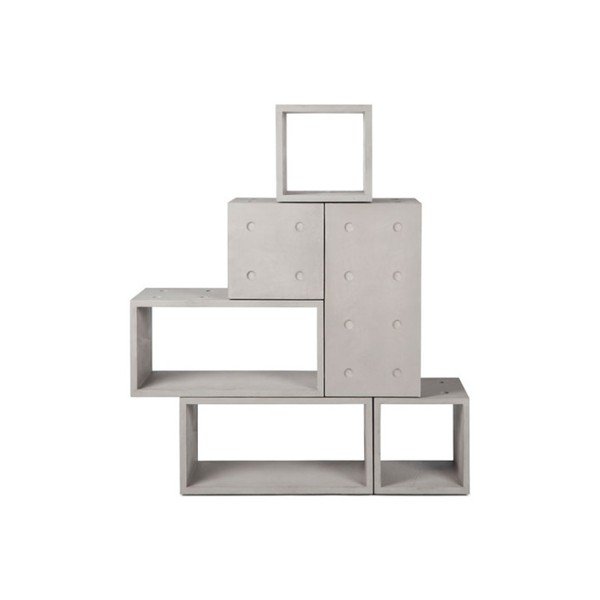 6 dalių betoninė modulinė knygų spinta Lyon Béton Dice-image-2