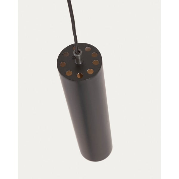 Juodos spalvos kabantis šviestuvas ø 8 cm su metaliniu gaubtu Maude – Kave Home-image-3