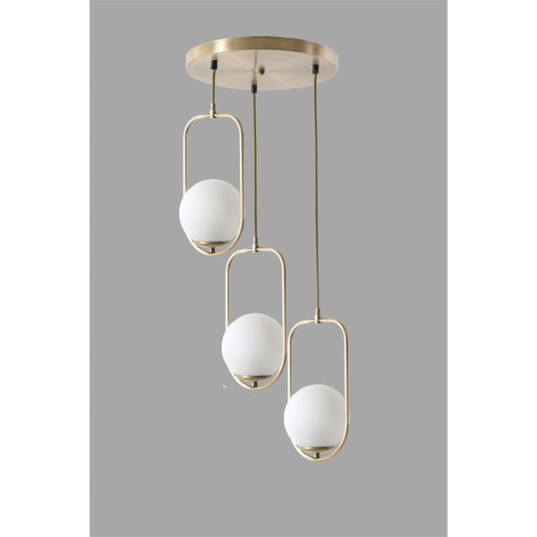 Kabantis šviestuvas baltos spalvos/auksinės spalvos ø 30 cm su stiklo gaubtu Ahu – Opviq lights-image-2