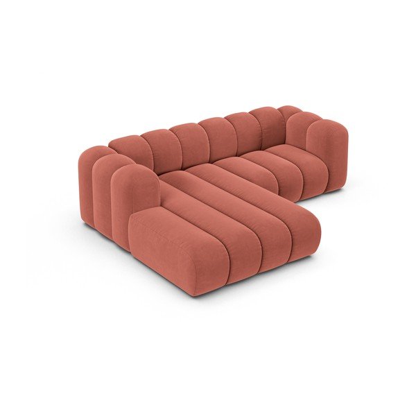 Kampinė sofa rožinės spalvos (su kairiuoju kampu) Lupine – Micadoni Home-image-2