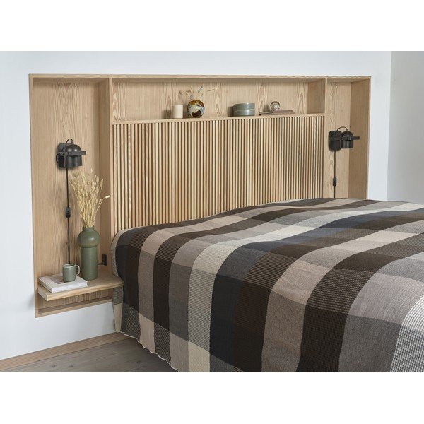 Juodos spalvos iš metalo sieninė lempa su sulankstoma konstrukcija su kištuku Nesvik – Villa Collection-image-1