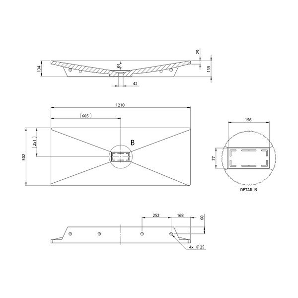 Iš mineralinio kompozito praustuvas baltos spalvos 121x50 cm Tonga – Sapho-image-3