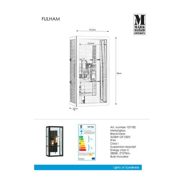 Juodas sieninis šviestuvas Markslöjd Fulham-image-2