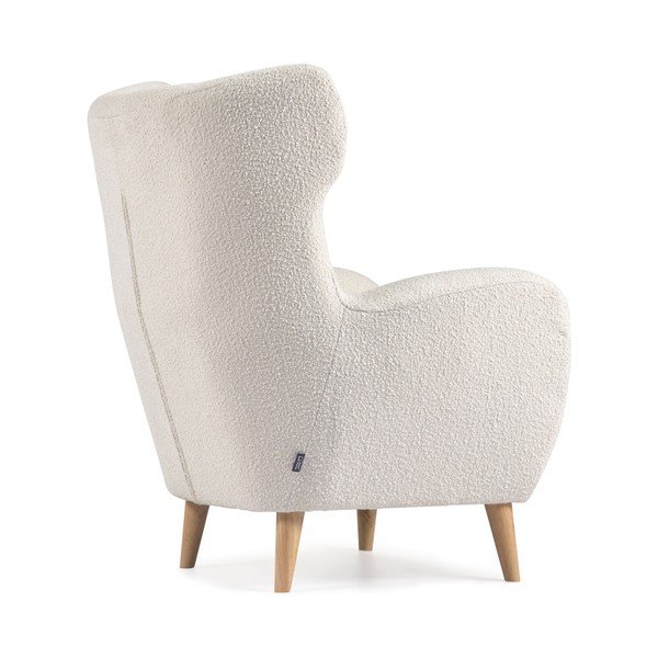 Baltos spalvos krėslas iš boucle Patio – Kave Home-image-4