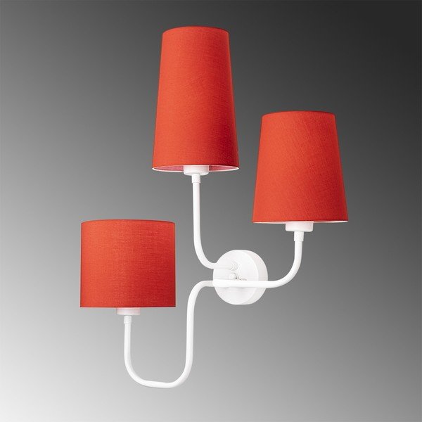 Baltas metalinis sieninis šviestuvas su raudonais atspalviais Opviq lights Eleni-image-4