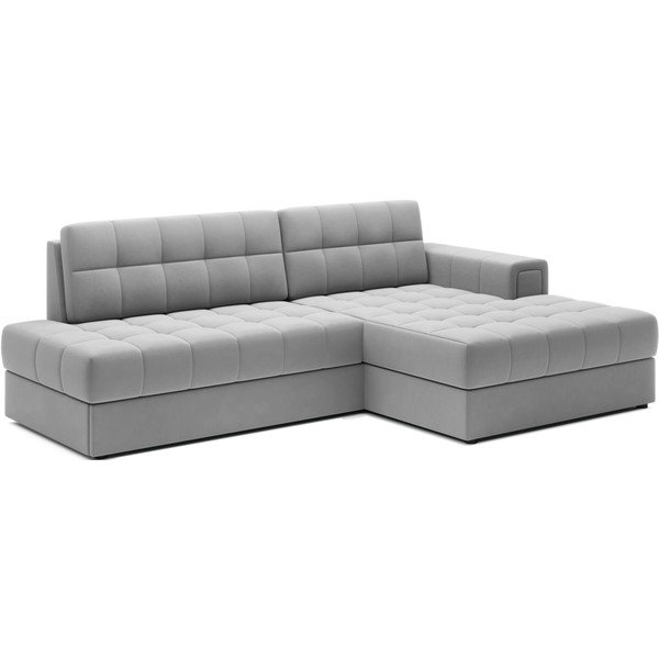 Pilkos spalvos iš velveto sulankstoma kampinė sofa (su dešiniuoju kampu/su gultu) Blezalt – ELTAP-image-2