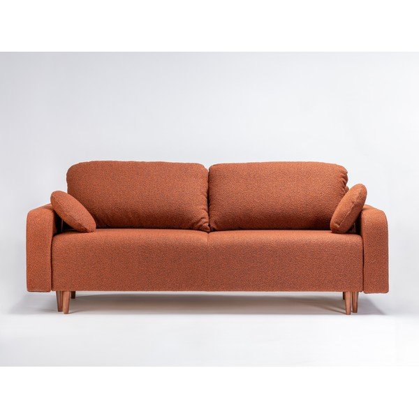 Iš boucle sulankstoma sofa raudonos plytų spalvos 230 cm Trango – CustomForm-image-2