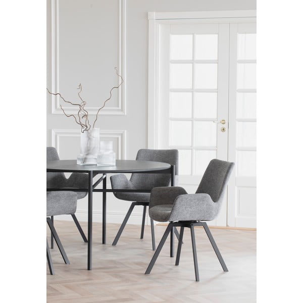 Pilkos spalvos iš audinio valgomojo kėdžių komplektas 2 vnt. Norwell – Rowico-image-1