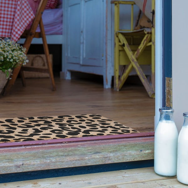 Iš kokoso pluošto grindų kilimėlis 40x60 cm Leopard – Artsy Doormats-image-4