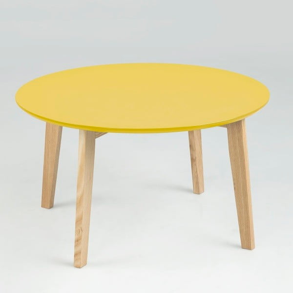 Sulankstomas stalas "Molina" ⌀80 cm, geltonos spalvos