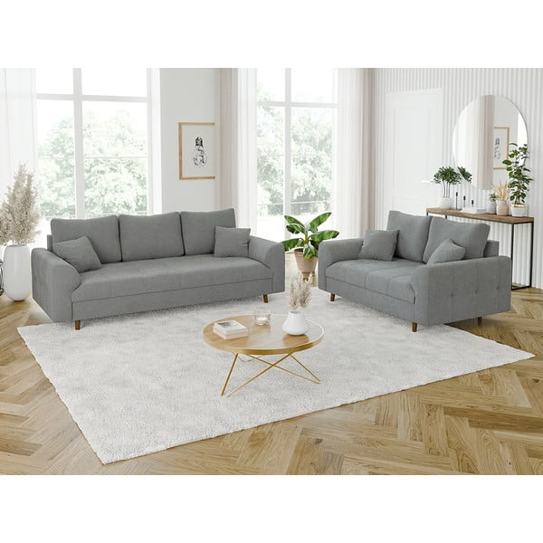 Pilkos spalvos iš boucle sofa 150 cm Ariella – Ropez-image-3