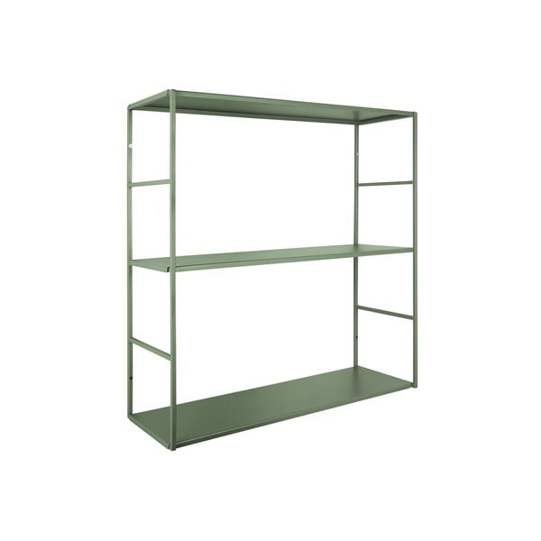 Iš metalo kelių aukštų sieninė lentyna žalios spalvos 60 cm Level – PT LIVING-image-1