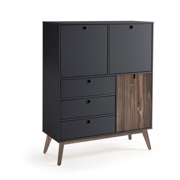 Antracito pilkos spalvos aukšta komoda Marceric Kiara-image-3