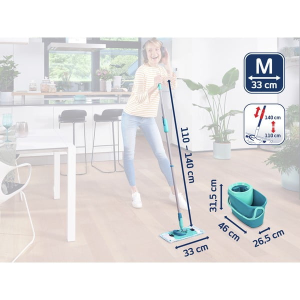 Šluota su kibiru ir atsargine šluoste Clean Twist M Ergo - LEIFHEIT-image-1