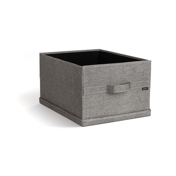 Pilkos spalvos iš tekstilės daiktadėžė su dangčiu 36x46x25 cm Soft Storage Large – Bigso-image-1