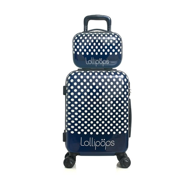 Mėlynos spalvos 4 ratukų bagažo ir lagamino rinkinys Lollipops Penny-image-1