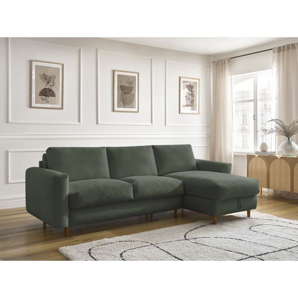 Žalios spalvos kampinė sofa Nouveau Cocoone – Bobochic Paris-image-1