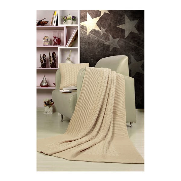 Pilkos ir smėlio spalvos "Kate Louise Tricot" antklodžių ir pagalvių rinkinys "Sultan