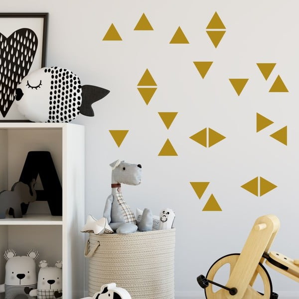 Geltonos spalvos sienų lipdukų rinkinys Šiaurės Karolina Skandinavijos namų dekorai Trikampis
