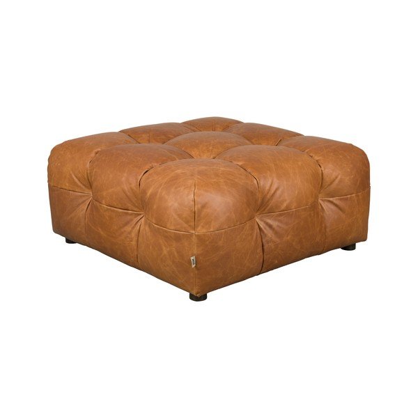 Konjako rudos spalvos modulinė taburetė iš odos Hackman – Dutchbone-image-2