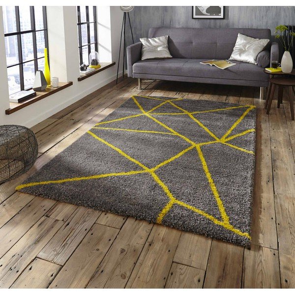 Pilkos ir geltonos spalvos kilimas Think Rugs Royal Nomadic Grey & Yellow, 120 x 170 cm-image-1