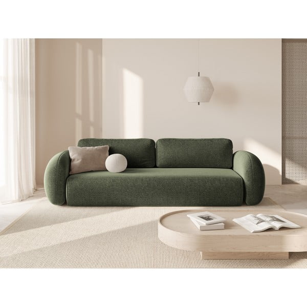 Žalios spalvos iš šenilinio audinio sulankstoma/su sandėliavimo vieta sofa 262 cm Tonale – Cosmopolitan Design-image-1