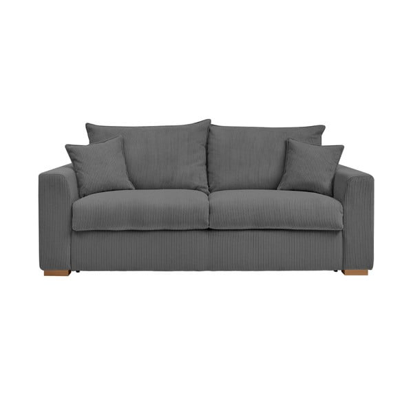 Iš kordinio velveto sulankstoma sofa pilkos spalvos 225 cm Augustin – Bobochic Paris