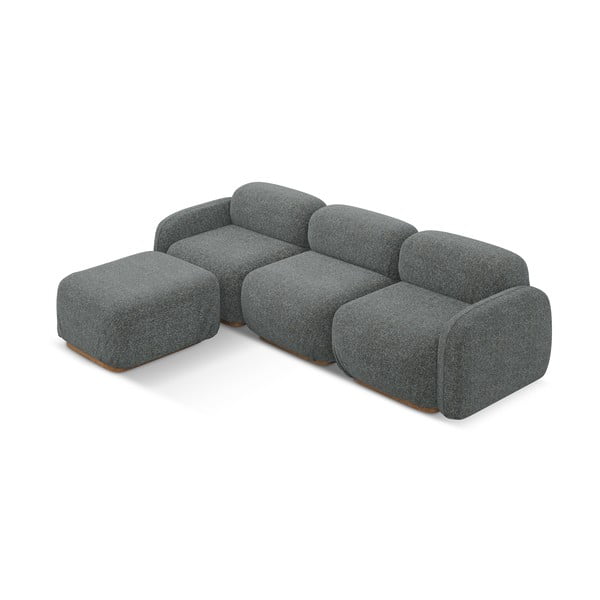 Pilkos spalvos modulinė kampinė sofa (kintama) Ailani – Makamii-image-2