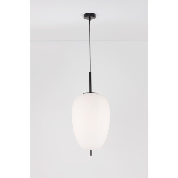 Baltos spalvos/juodos spalvos iš stiklo kabantis šviestuvas ø 27 cm Lato – Nova Luce-image-3