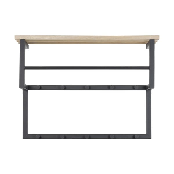 Juodos spalvos/natūralios spalvos iš metalo sieninė lentyna su lentyna 71 cm Rizzoli – Spinder Design-image-2