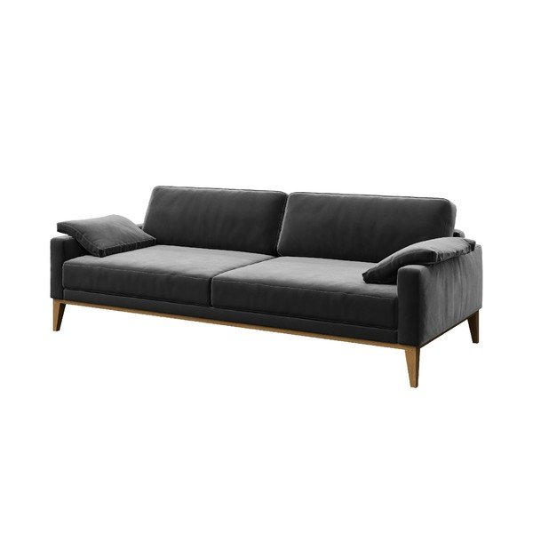 Tamsiai pilka aksominė sofa MESONICA Musso 211 cm-image-2