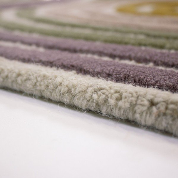 Rankų darbo žalios spalvos iš vilnos kilimas 140x200 cm Spiral Shaped  – Flair Rugs-image-3