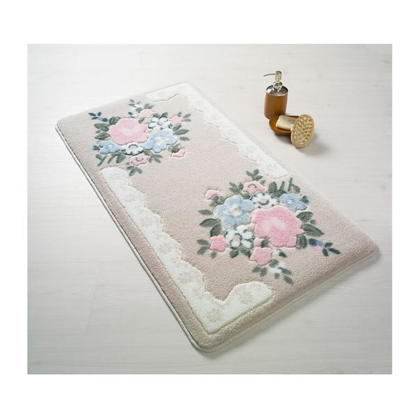 Rožinis vonios kilimėlis Confetti June, 80 x 140 cm