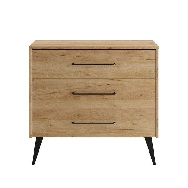 Žema vaikiška šoninė spintelė natūralios spalvos iš bukmedžio 100x92 cm Retro – Pinio