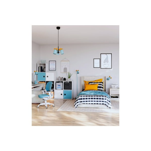 Pastatomas šviestuvas šviesiai mėlynos spalvos (aukštis 133,5 cm) su metaliniu gaubtu Mouse – GTV-image-1