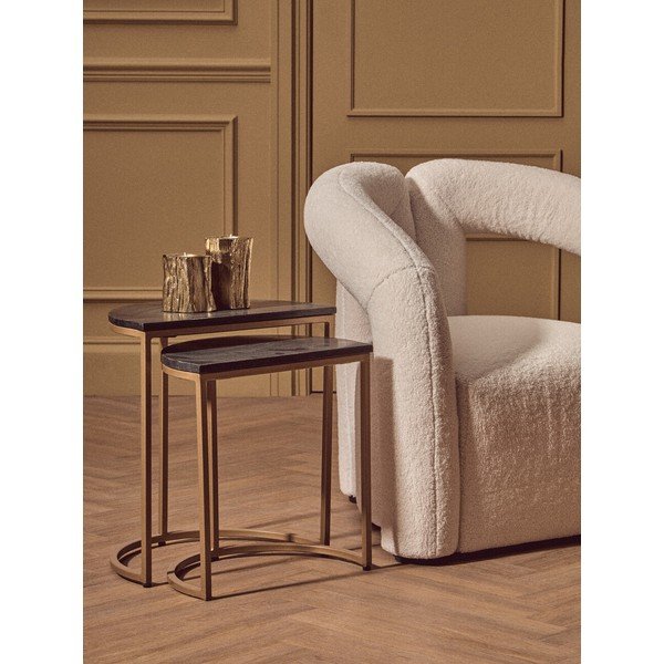 Su marmuriniu stalviršiu šoniniai stalai 2 vnt. 28x45 cm Varana – Premier Housewares-image-1