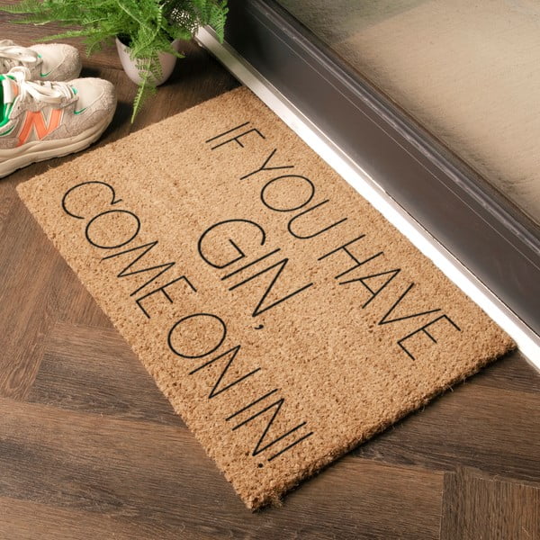Iš kokoso pluošto grindų kilimėlis 40x60 cm If You Have Gin – Artsy Doormats-image-1