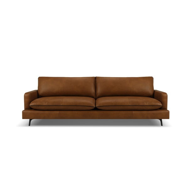 Sofa konjako rudos spalvos iš odos 260 cm Virna – Micadoni Home