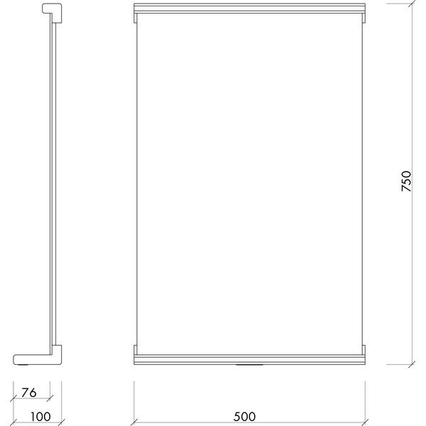 Sieninis veidrodis su lentyna su medžio masyvo rėmu 50x75 cm Lun – noo.ma-image-4